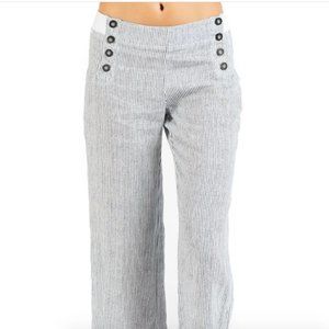 100% Cotton Pinstripe Wide Leg Sailor Pant